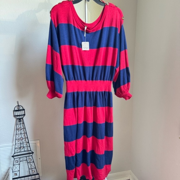 NWT FREE PEOPLE On My Mind Sweater Dress Stripe Dolman Sz M - Picture 3 of 9